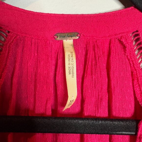Free People Go Lightly Swing Dress Hot Pink - Picture 4 of 6